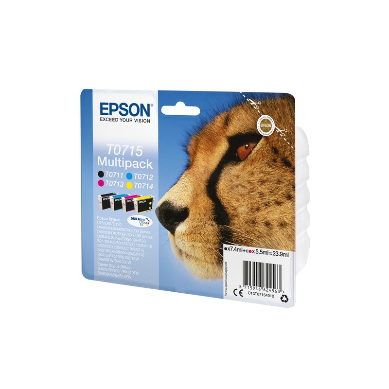 Epson Multipack Guépard (T0715) - Encres DURABrite Ultra N. C. M. J
