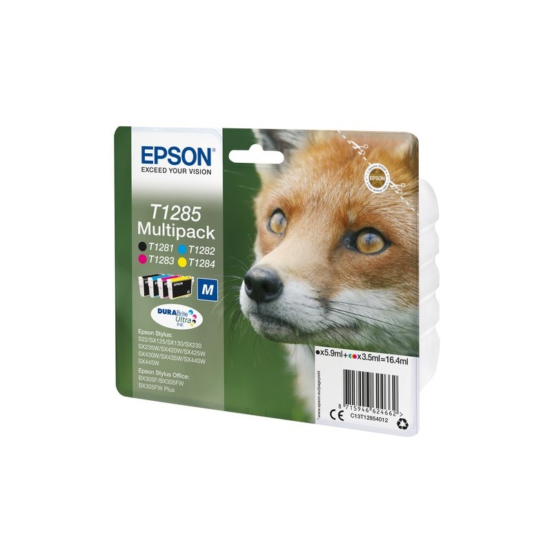 Epson Fox Multipack Renard (T1285) - Encre DURABrite Ultra N. C. M. J