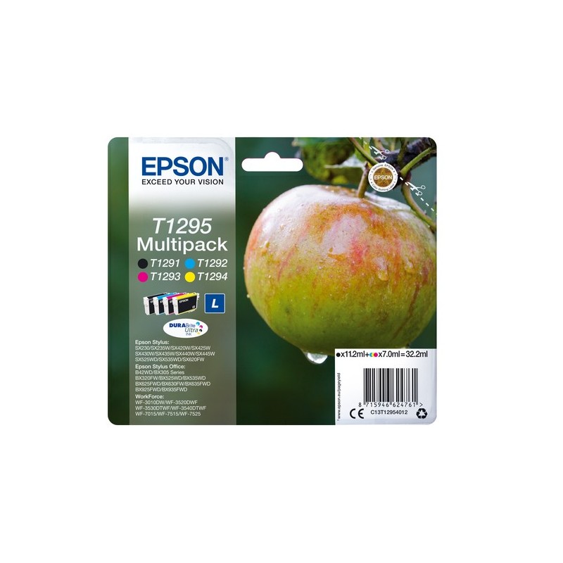 Epson Apple Multipack Pomme (T1295) - Encre DURABrite Ultra N. C. M. J