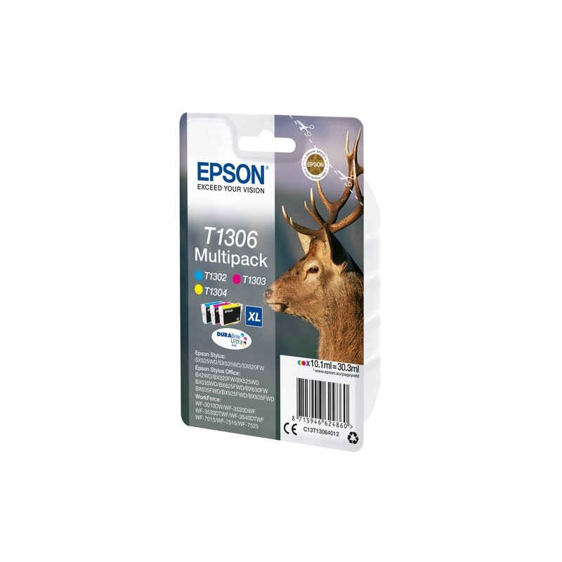 Epson Stag Multipack Cerf (T1306) - Encre DURABrite Ultra C. M. J (XL)
