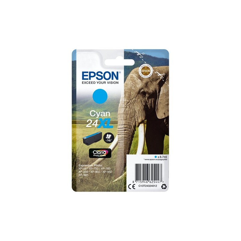 Epson Elephant Cartouche Eléphant - Encre Claria Photo HD C (XL)