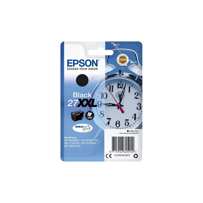 Epson Cartouche Réveil 27XXL - Encre DURABrite Ultra N