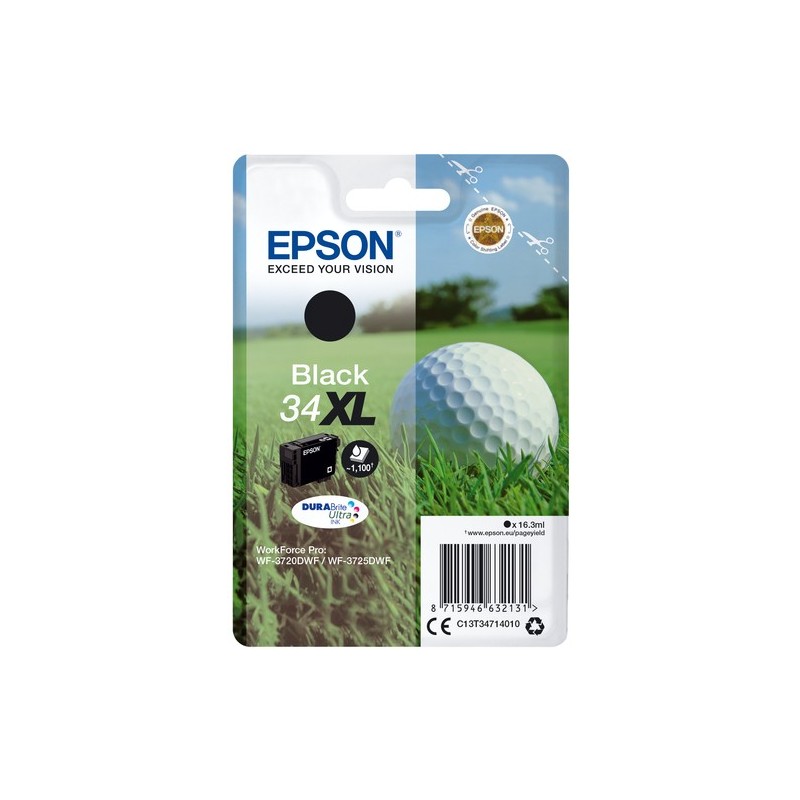 Epson Golf ball Singlepack Black 34XL DURABrite Ultra Ink