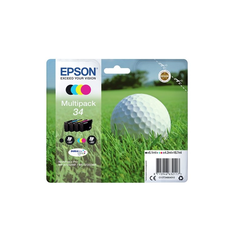 Epson Golf ball Multipack 4-colours 34 DURABrite Ultra Ink