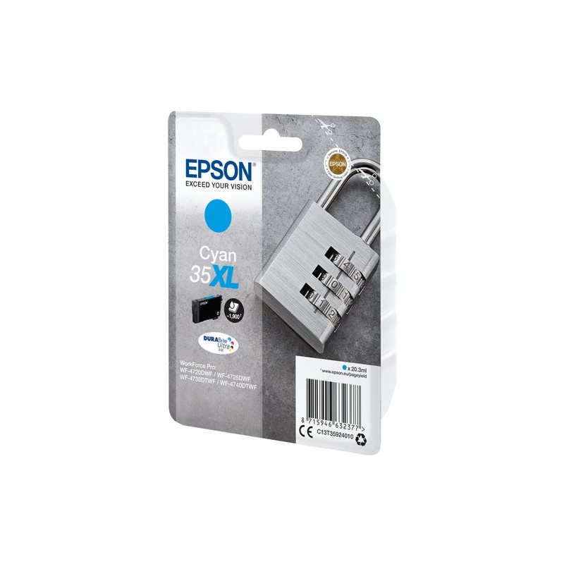 Epson Padlock Singlepack Cyan 35XL DURABrite Ultra Ink