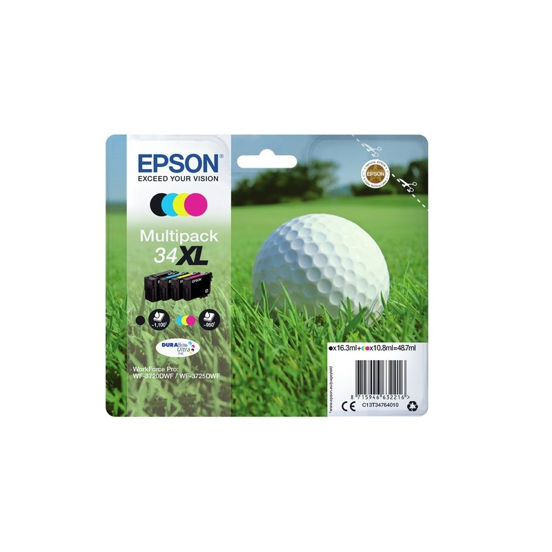 Epson Golf ball Multipack 4-colours 34XL DURABrite Ultra Ink
