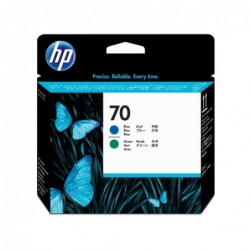 HP 70 tête d'impression DesignJet bleue et verte