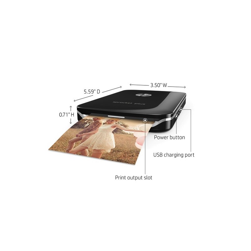 HP Sprocket Plus imprimante photo Sans encre 313 x 400 DPI 2.3 x 3.4 (5.8x8.6 cm)