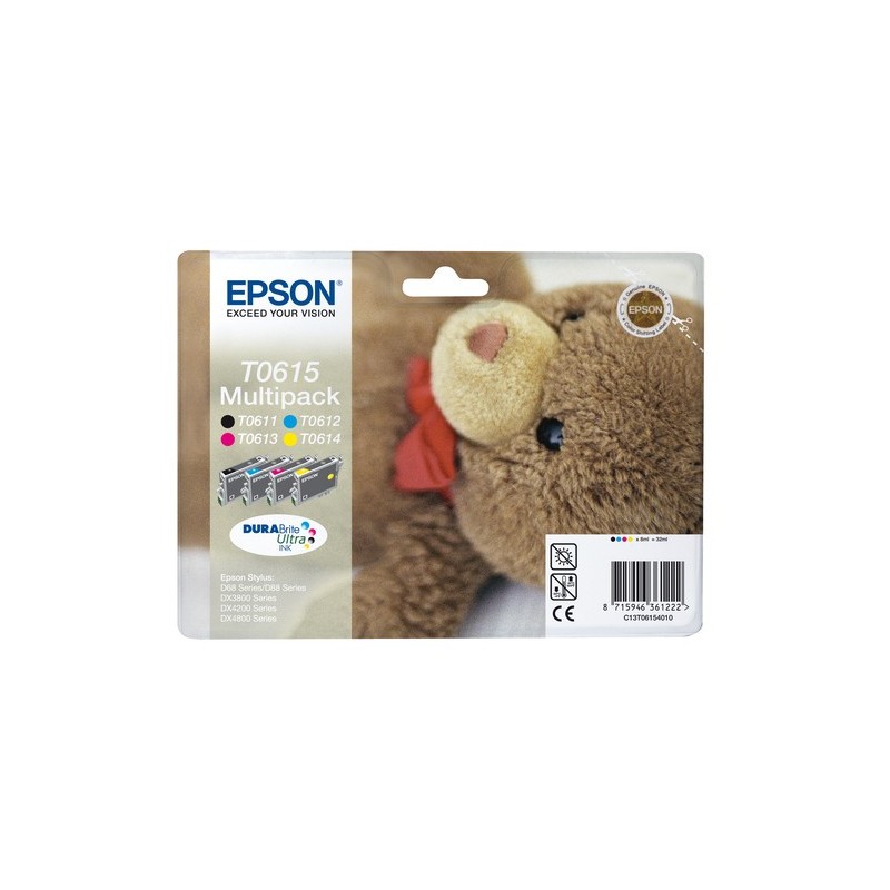 Epson Teddybear Multipack Ourson (T0615) - Encres DURABrite Ultra N. C. M. J