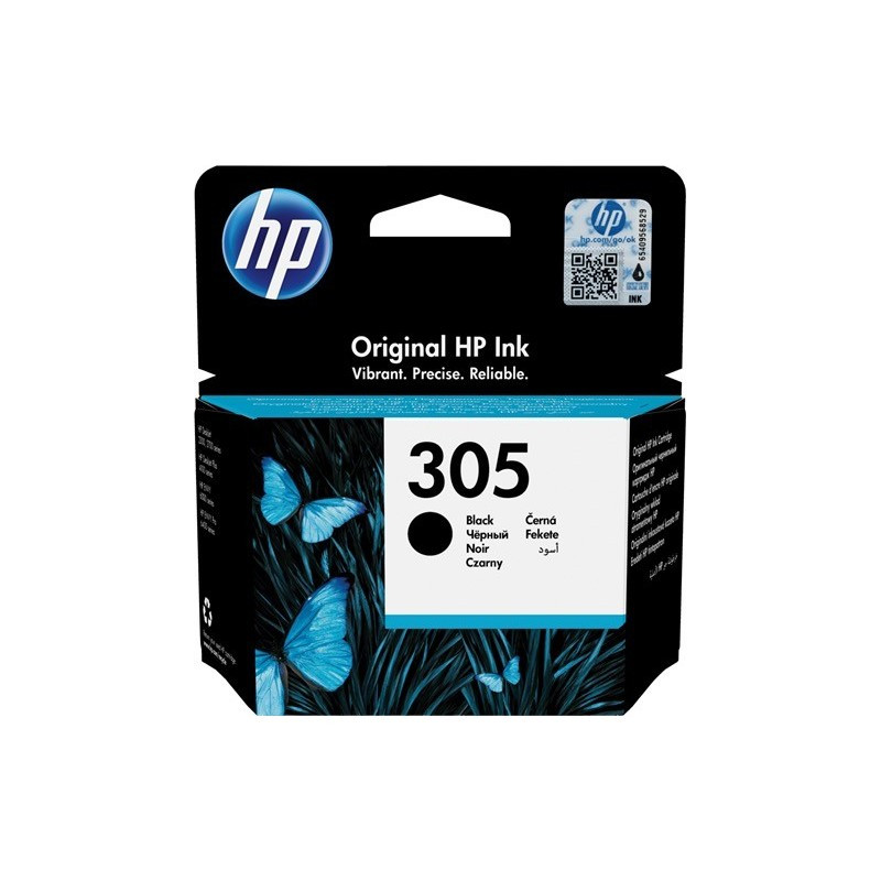 HP 305 Black Original Ink Cartridge 1 pièce(s) Rendement standard Noir