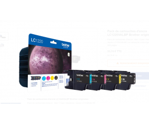 Brother LC-1220VALBP cartouches d'encre 4 pièce(s) Original Noir, Cyan, Magenta, Jaune