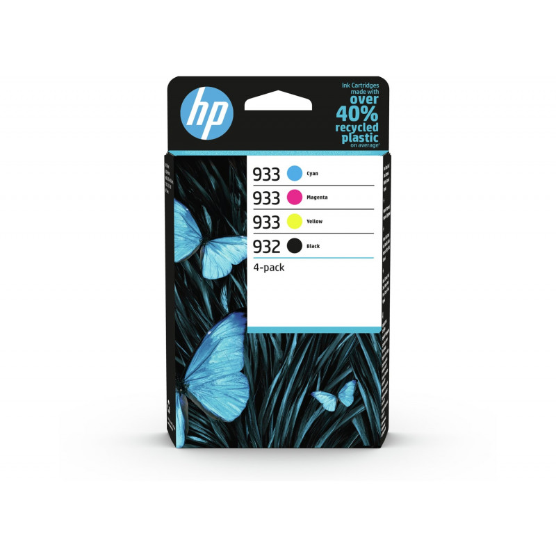 HP 932/933 4 pièce(s) Original Rendement standard Noir. Cyan. Magenta. Jaune