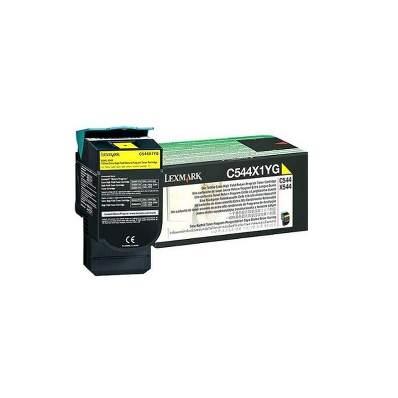 Lexmark C544. X544 Yellow Extra High Yield Return Programme Toner Cartridge (4K) Original Jaune