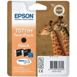 Epson Giraffe T0711 - Giraffes Inks black twin pack 1 pièce(s) Original Noir