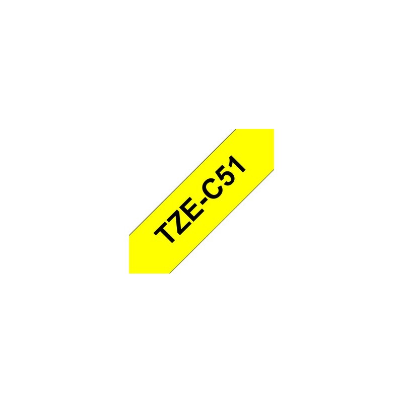 Brother TZe-C51 ruban d'étiquette Noir sur fond jaune fluorescent