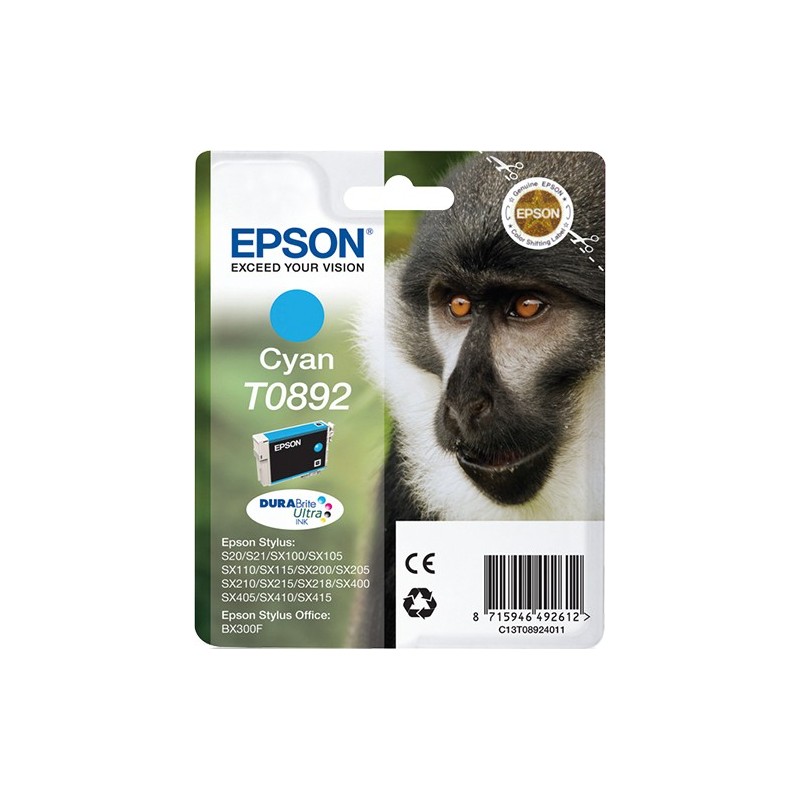 Epson Monkey Cartouche Singe - Encre DURABrite Ultra C