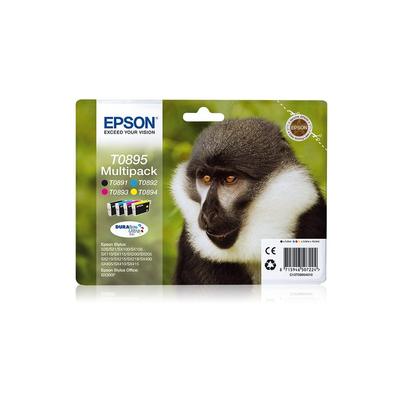 Epson Monkey Multipack Singe 4 couleurs - Encre DURABrite Ultra noire. cyan. magenta. jaune