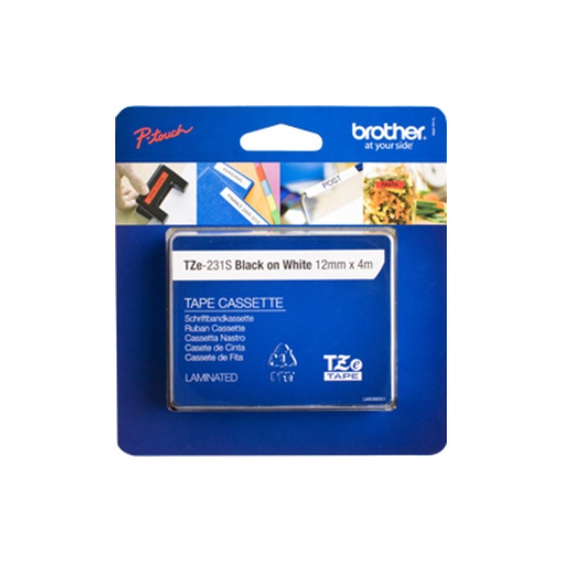 Brother TZE-231S ruban d'étiquette Noir sur blanc