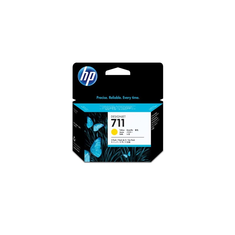 HP 711 3 pièce(s) Original Jaune